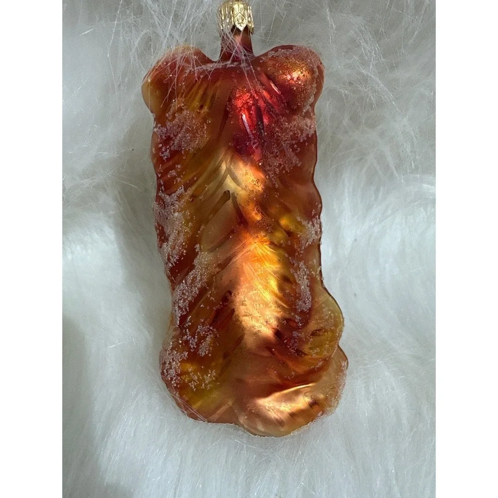 Christopher Radko Ornament Pomeranian Dog Blown Glass Brown Embellished Exc